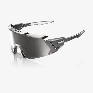 100% Korbin X Sunglasses, Gloss Black Chrome, HiPER Silver Chrome Lens