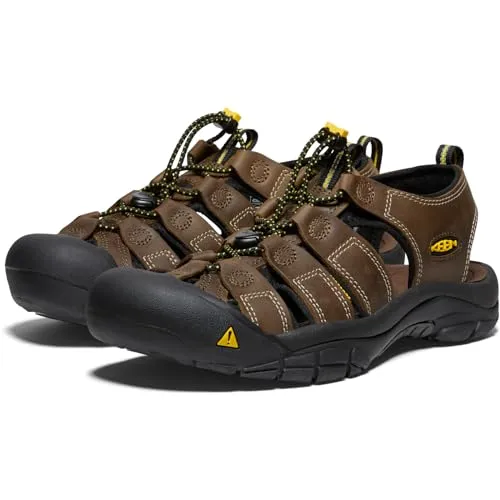 1001870 KEEN MEN'S NEWPORT CLOSED TOE LEATHER SANDALS BISON Size 10.5 - Like New
