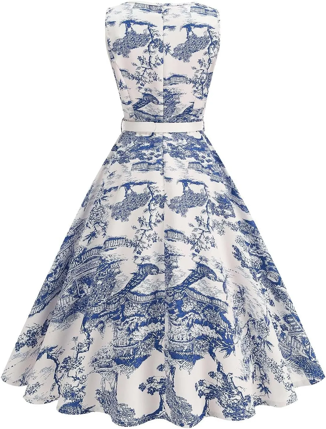 2025 Womens Summer Floral Print Dress Sleeveless Casual Flowy Sundress A Line Ruffle Wedding Guest Outfit Casual Spring Dress