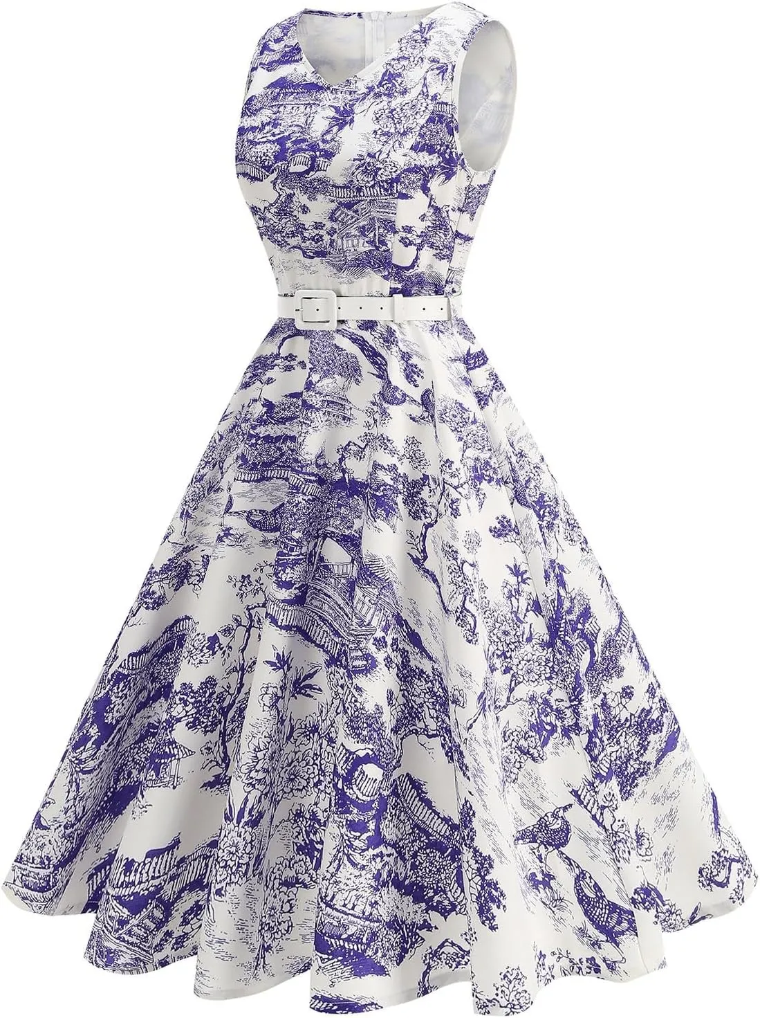 2025 Womens Summer Floral Print Dress Sleeveless Casual Flowy Sundress A Line Ruffle Wedding Guest Outfit Casual Spring Dress