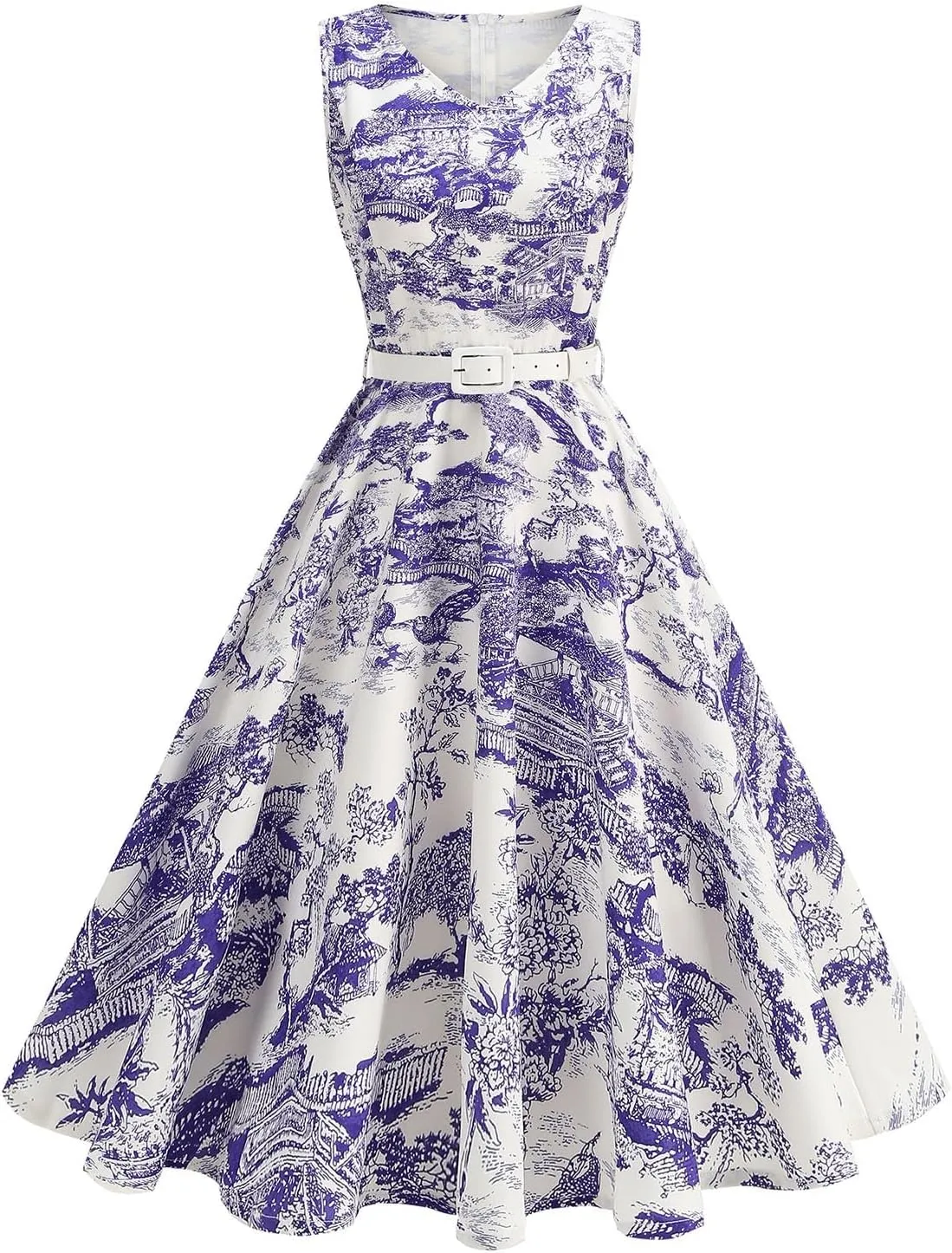 2025 Womens Summer Floral Print Dress Sleeveless Casual Flowy Sundress A Line Ruffle Wedding Guest Outfit Casual Spring Dress