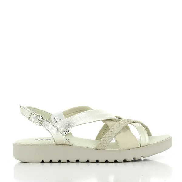 24 Hrs 23669 Silver Multi-Strap Slingback Sandals