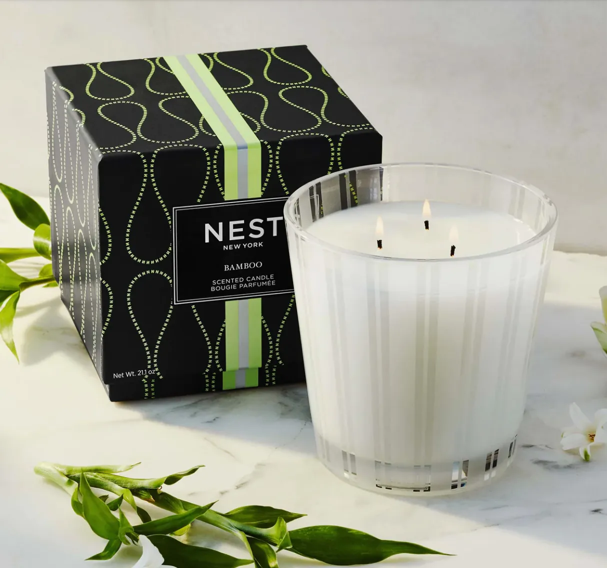 3 WICK BAMBOO CANDLE
