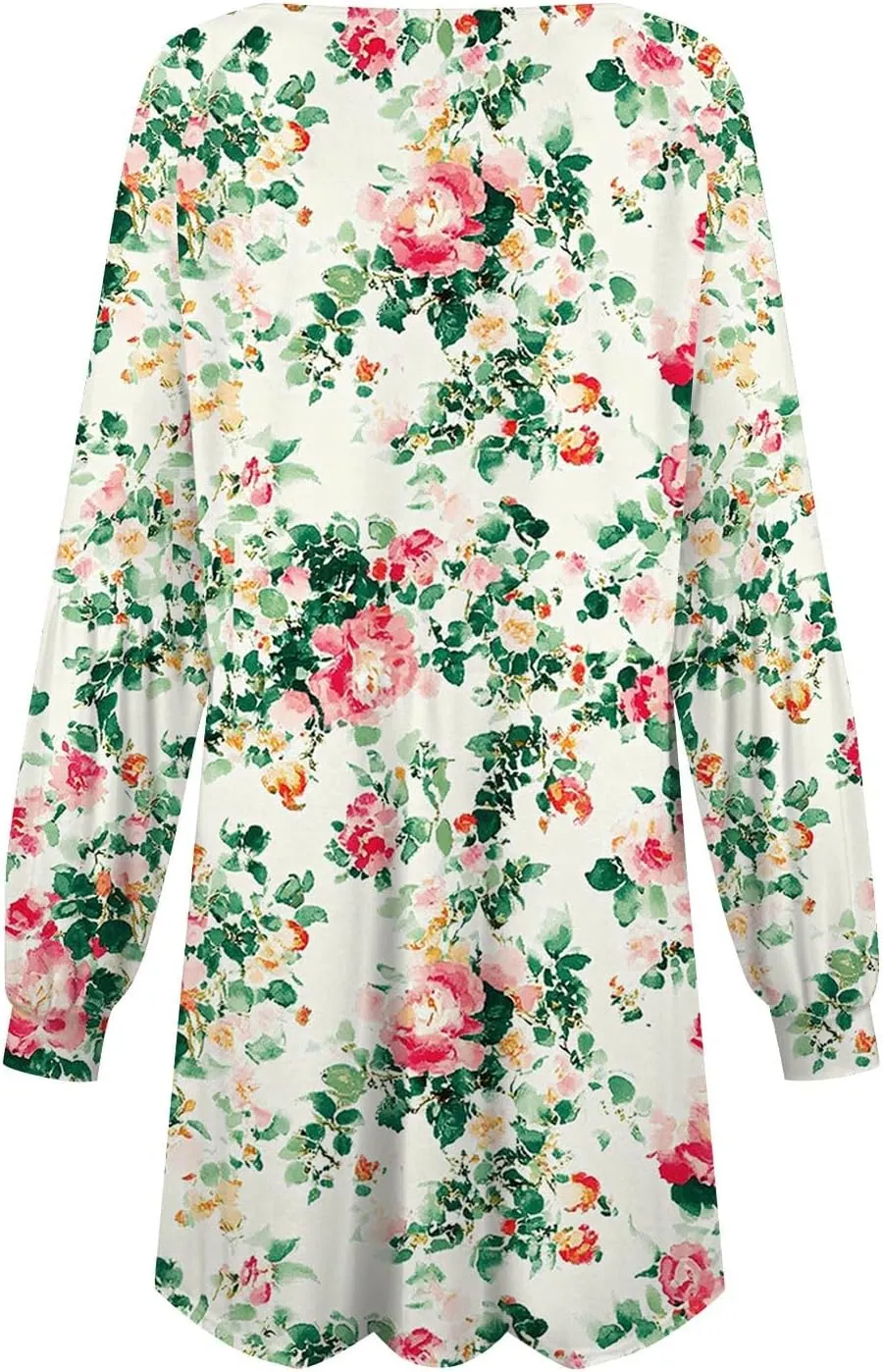 ADHOWBEW Summer Dresses for Women 2025 Long Sleeve Trendy Plus Size Sexy Casual Round Neck Midi Dresses