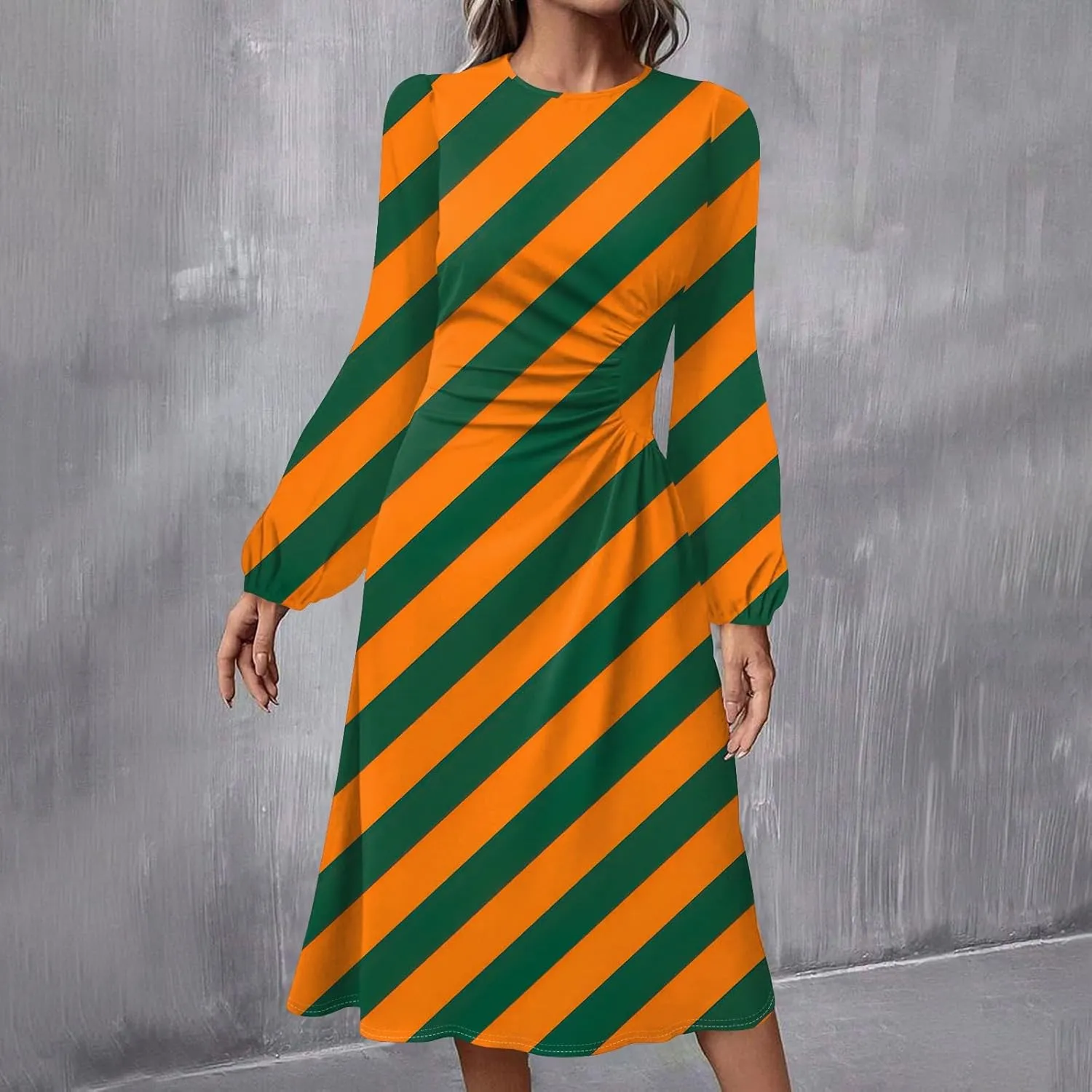 ADHOWBEW Summer Dresses for Women Plus Size Casual Long Sleeve Round Neck Trendy 2025 Sexy Flowy Dress