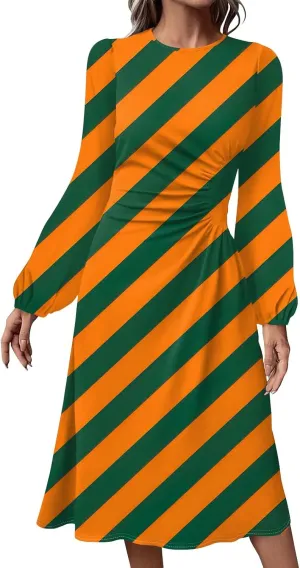 ADHOWBEW Summer Dresses for Women Plus Size Casual Long Sleeve Round Neck Trendy 2025 Sexy Flowy Dress