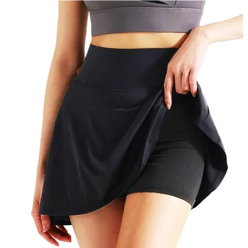 Aiithuug Side Pocket Zipper Tennis Skirt Athletic Pleated Mini Skirt