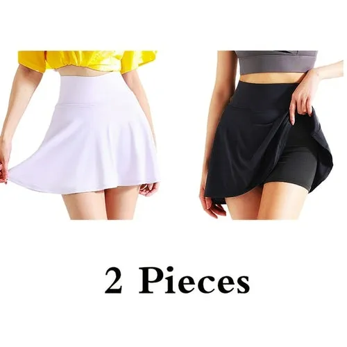 Aiithuug Side Pocket Zipper Tennis Skirt Athletic Pleated Mini Skirt