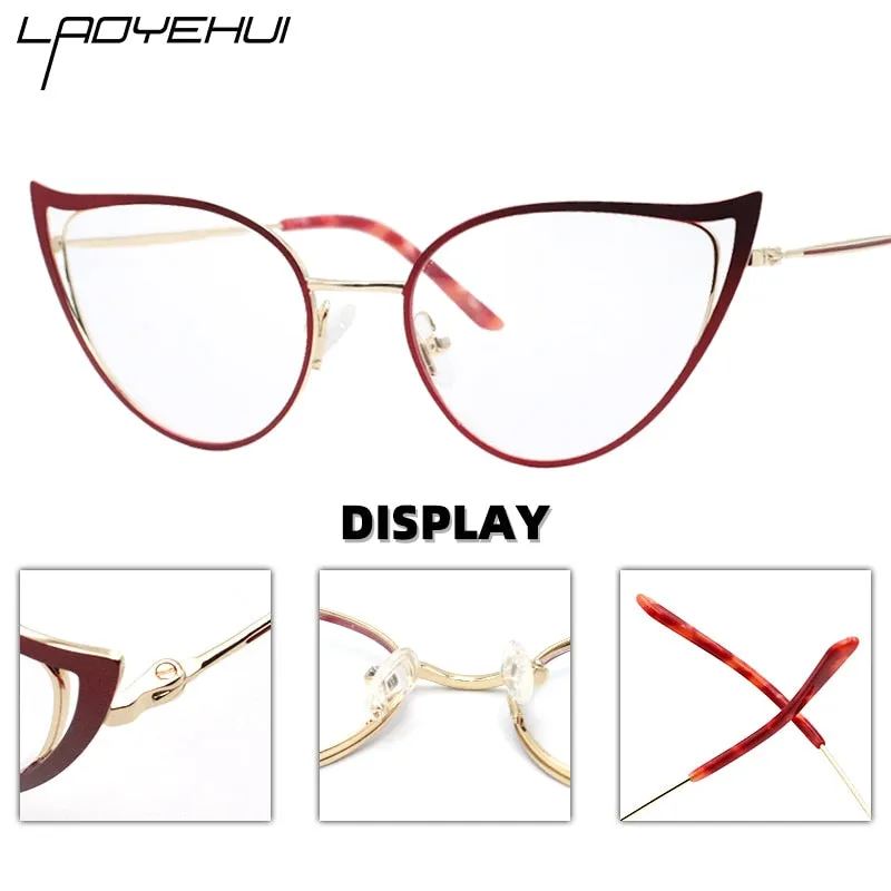 Anti Blue Light Glasses Frame Women Prescription Optical Cat Eye