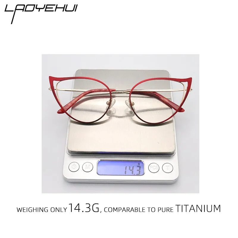 Anti Blue Light Glasses Frame Women Prescription Optical Cat Eye