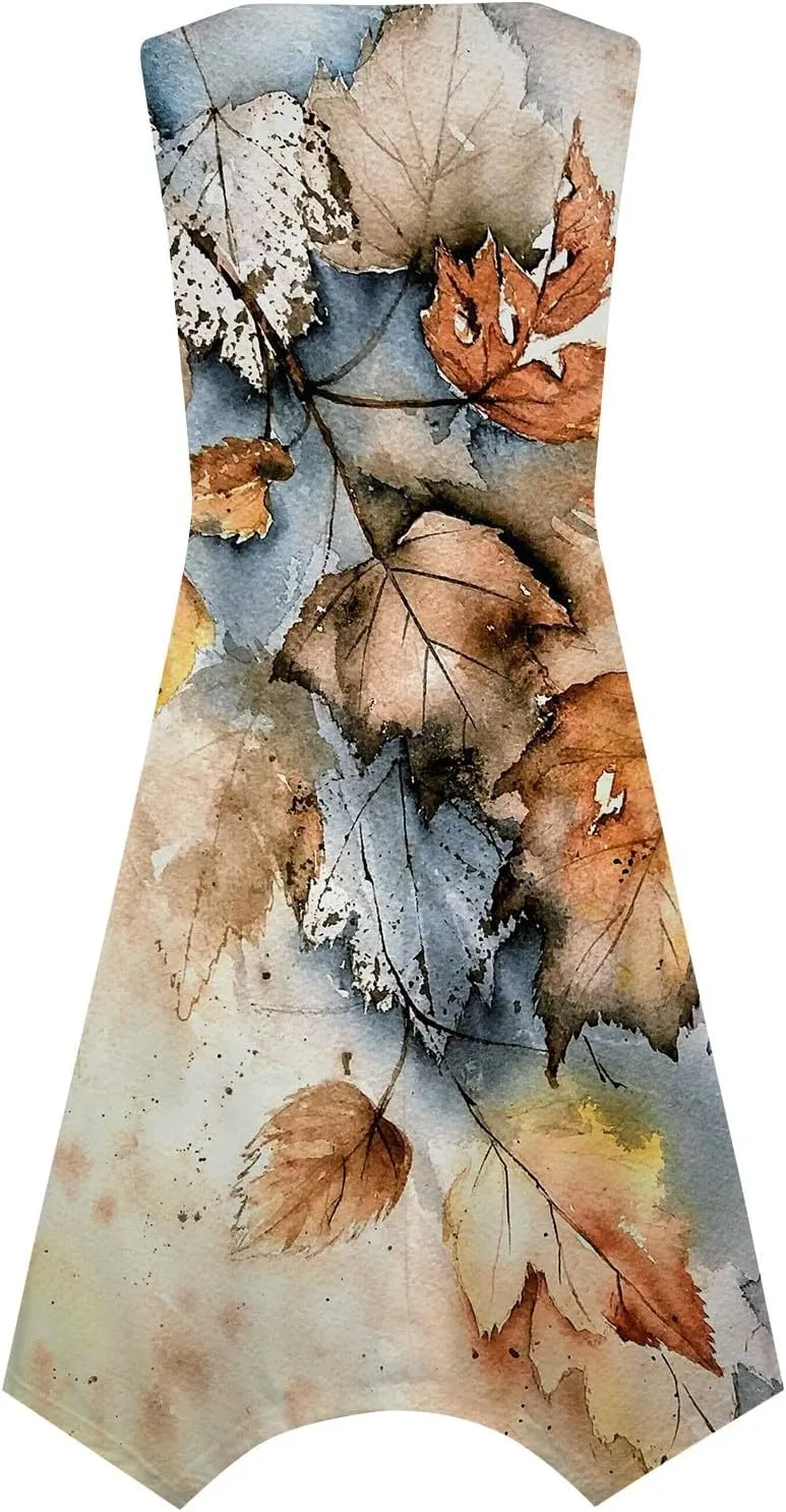 Azeralia Spring Dresses for Women 2024 Sleeveless Midi Dress Womens Sundress Women's Casual Dresses Casual Dresses for Women