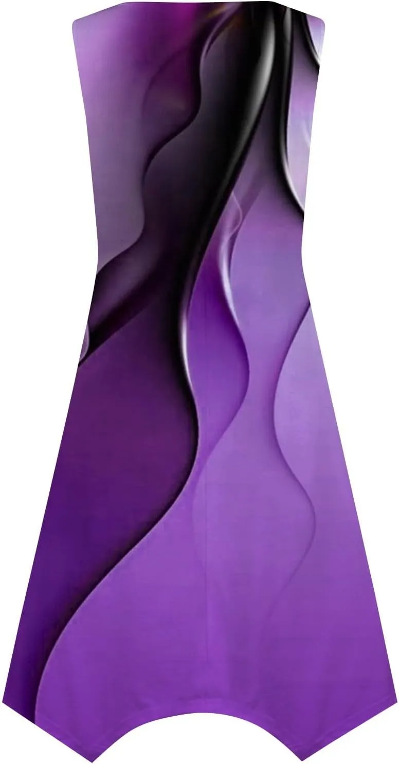 Azeralia Spring Dresses for Women 2024 Sleeveless Midi Dress Womens Sundress Women's Casual Dresses Casual Dresses for Women