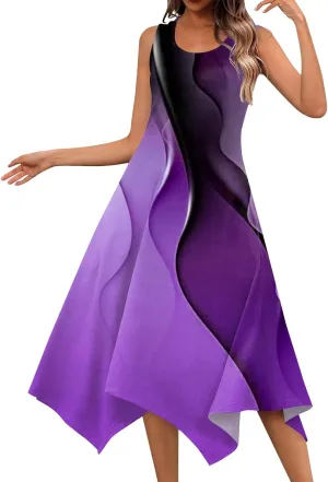 Azeralia Spring Dresses for Women 2024 Sleeveless Midi Dress Womens Sundress Women's Casual Dresses Casual Dresses for Women
