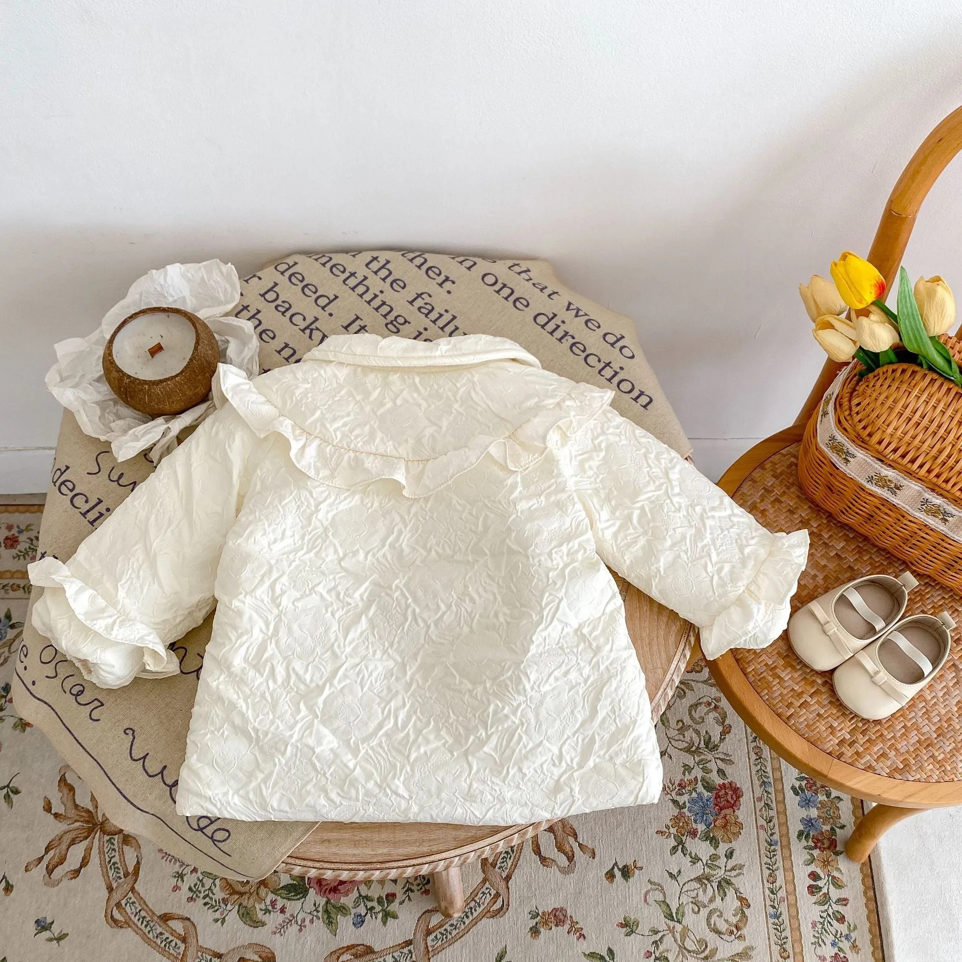 Baby Girl Jacket Ruffled Elegance
