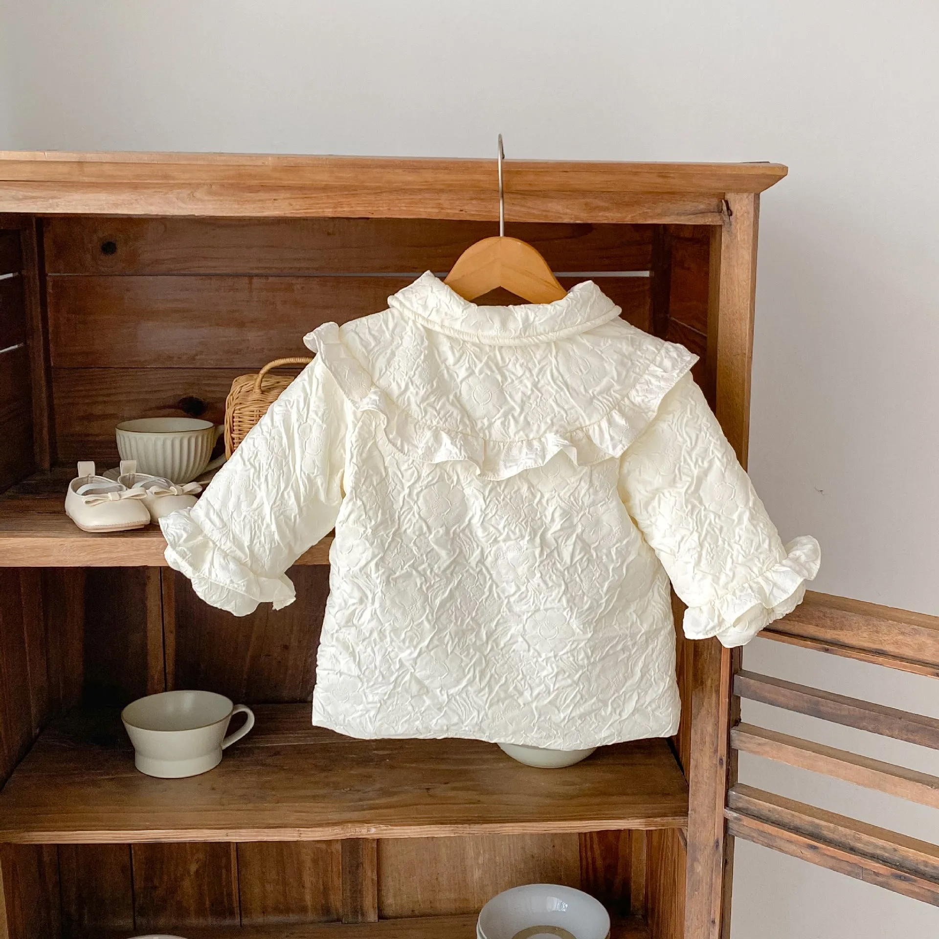 Baby Girl Jacket Ruffled Elegance