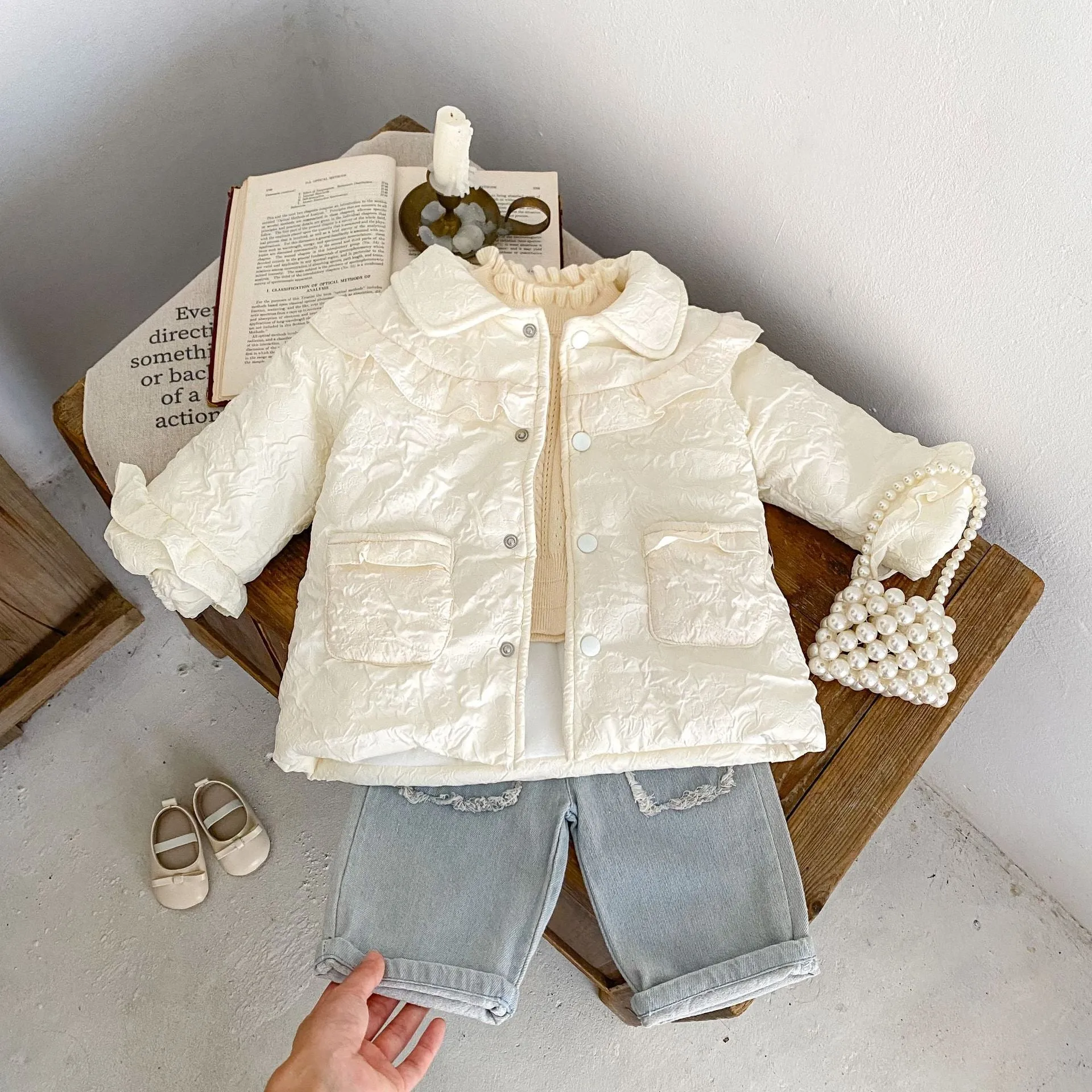 Baby Girl Jacket Ruffled Elegance