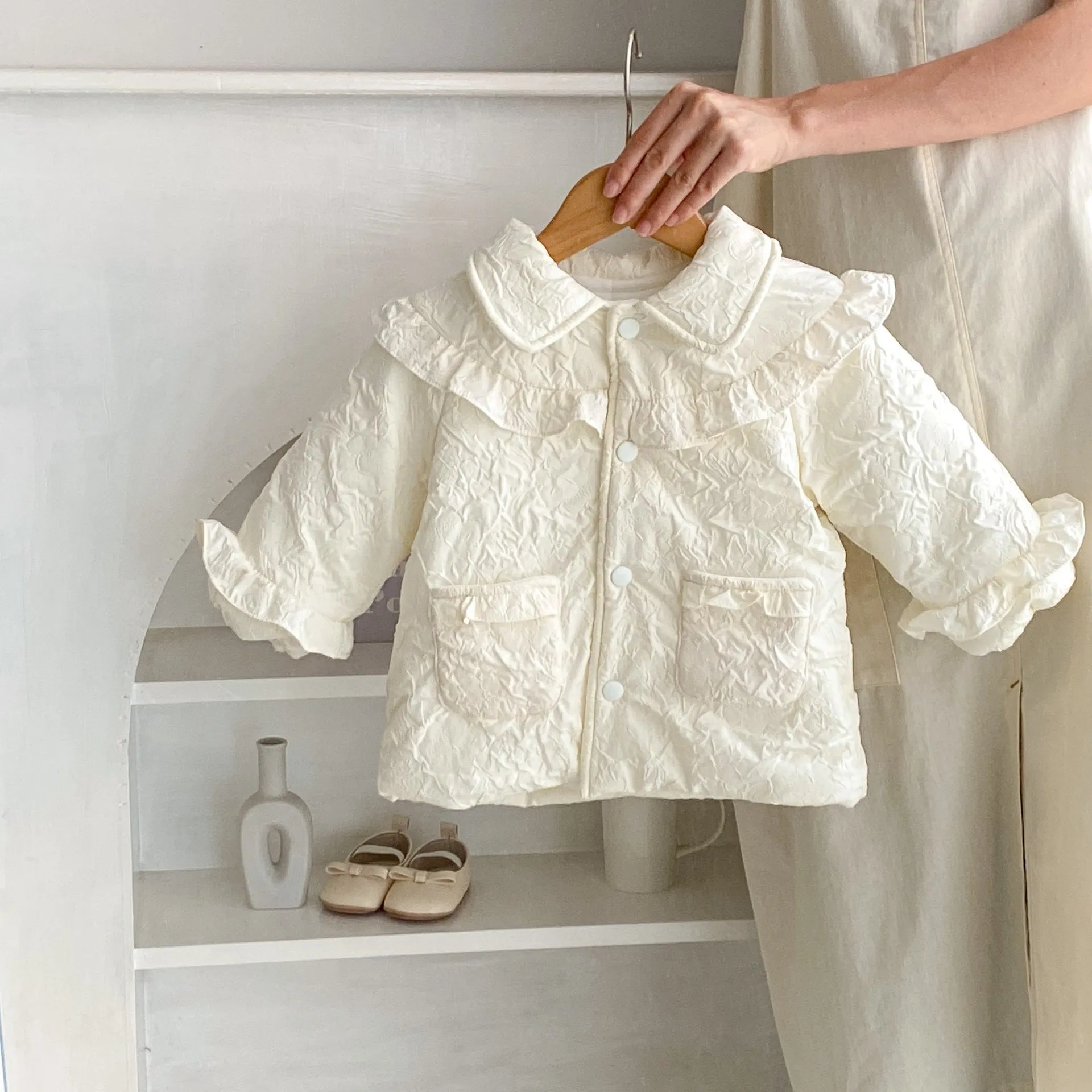 Baby Girl Jacket Ruffled Elegance