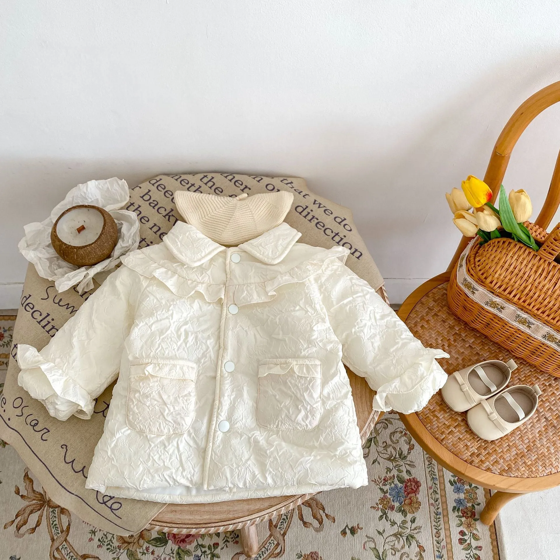 Baby Girl Jacket Ruffled Elegance