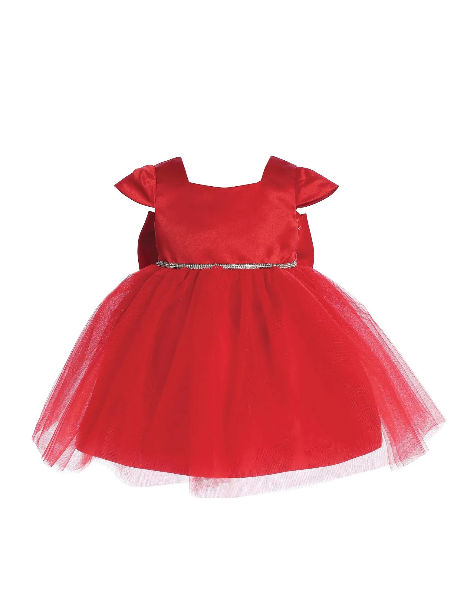 Baby Girls Multi Color Square Neckline Cap Sleeve Flower Girl Dress 6-24M