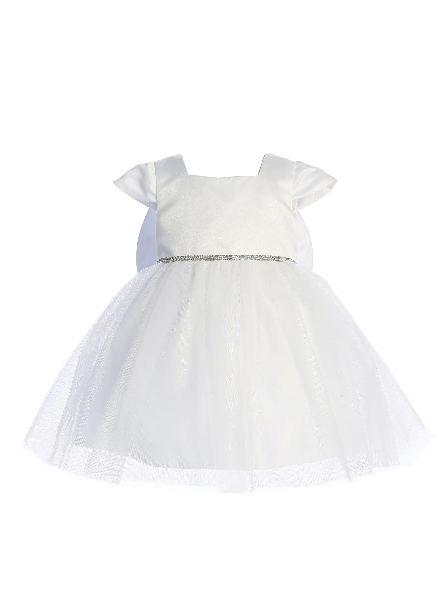 Baby Girls Multi Color Square Neckline Cap Sleeve Flower Girl Dress 6-24M