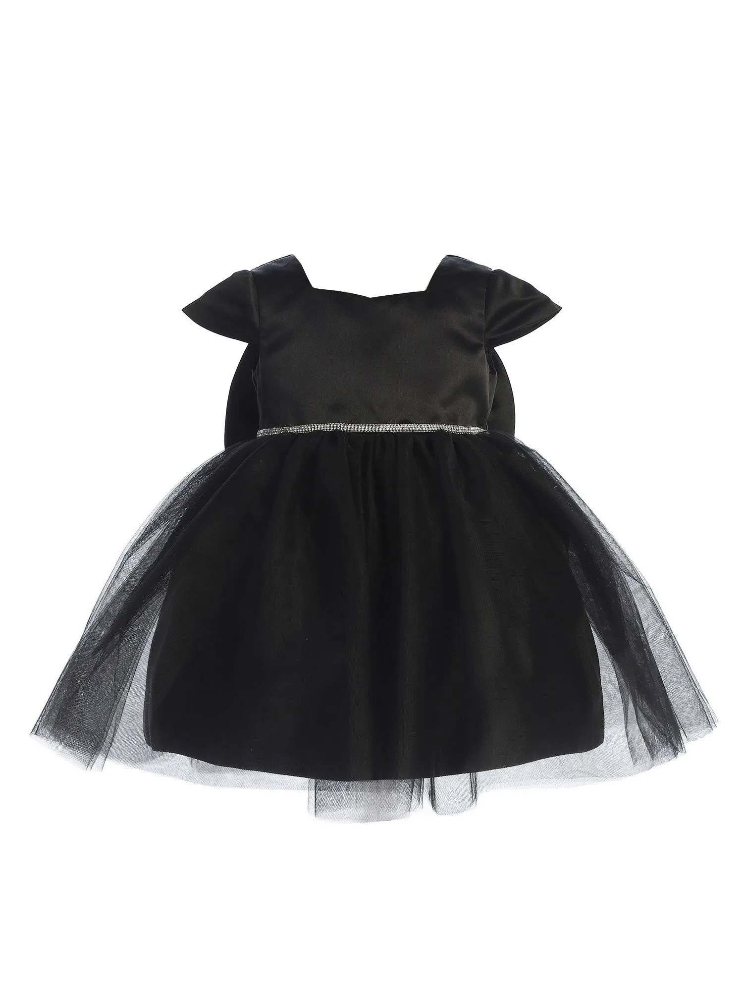 Baby Girls Multi Color Square Neckline Cap Sleeve Flower Girl Dress 6-24M