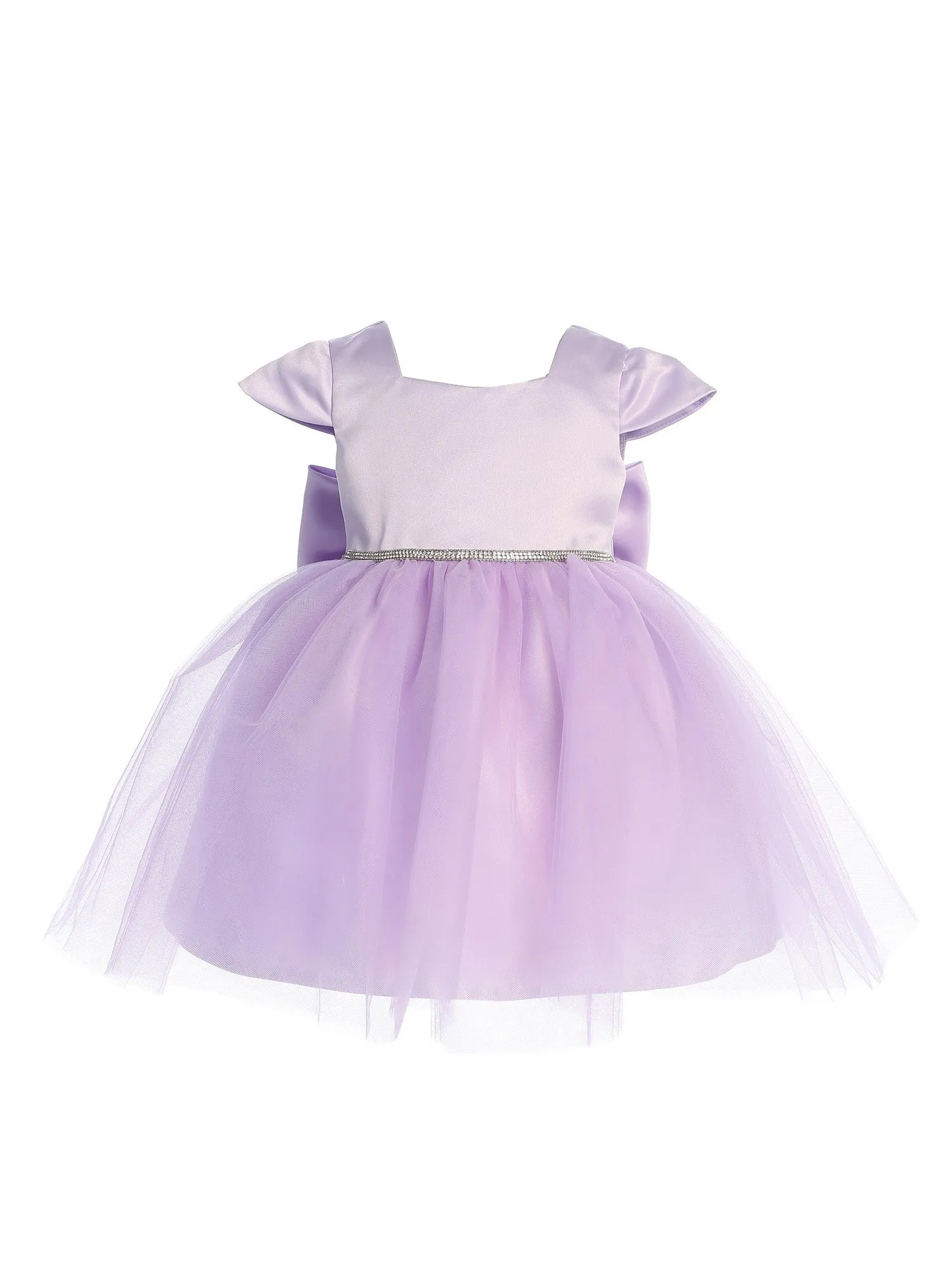 Baby Girls Multi Color Square Neckline Cap Sleeve Flower Girl Dress 6-24M