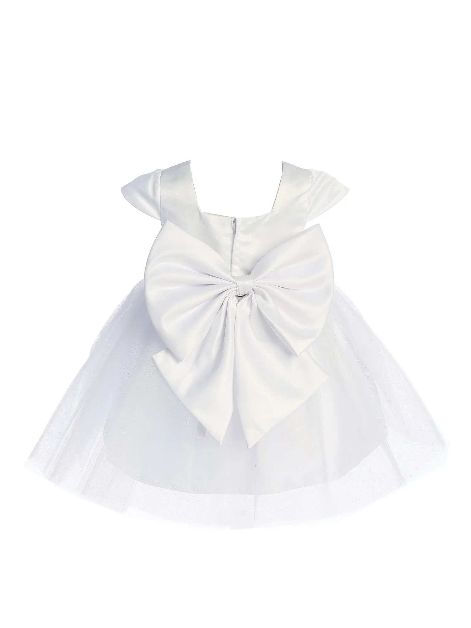 Baby Girls Multi Color Square Neckline Cap Sleeve Flower Girl Dress 6-24M