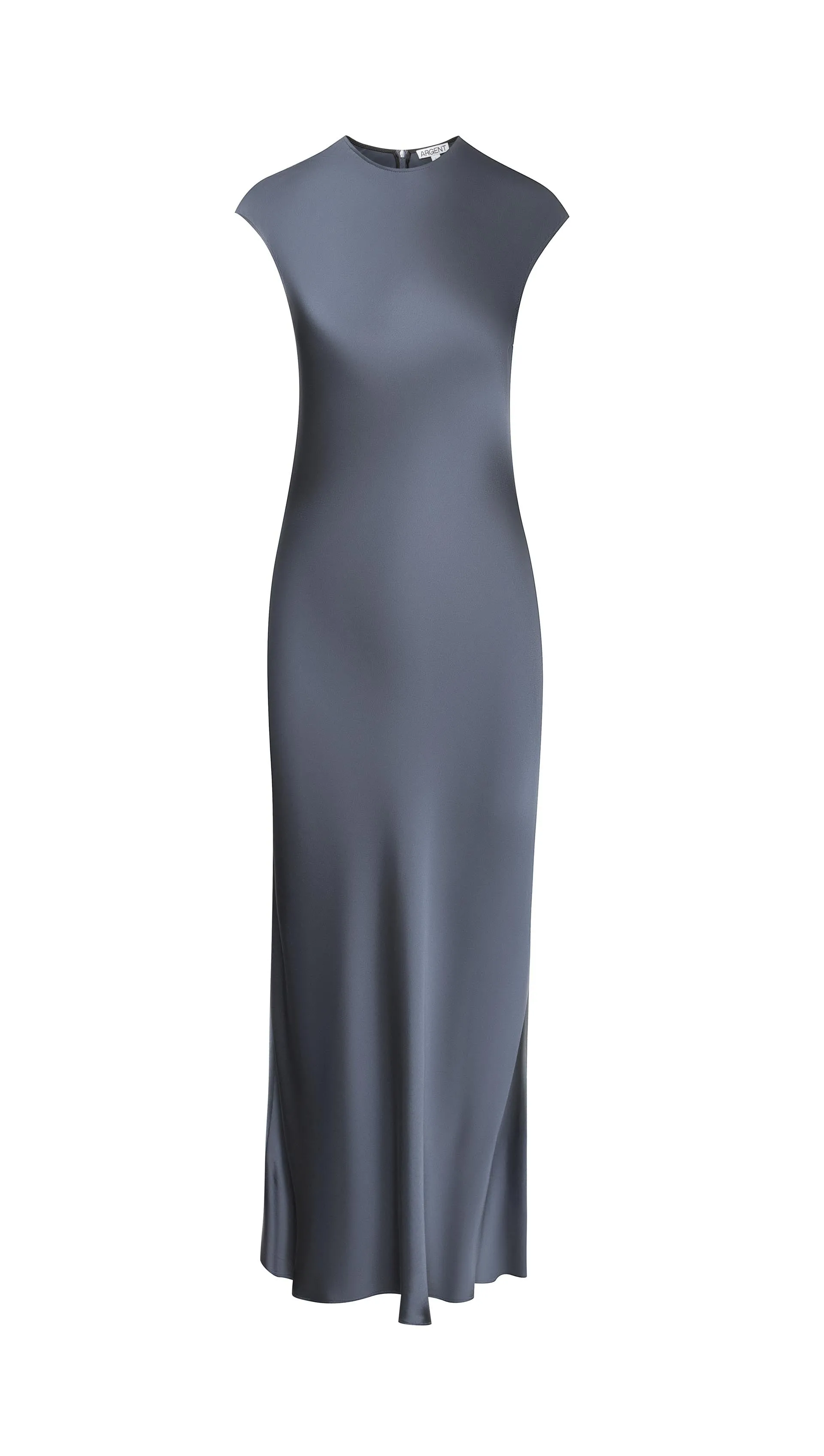 Bias Dress in Viscose Satin | Stone Blue