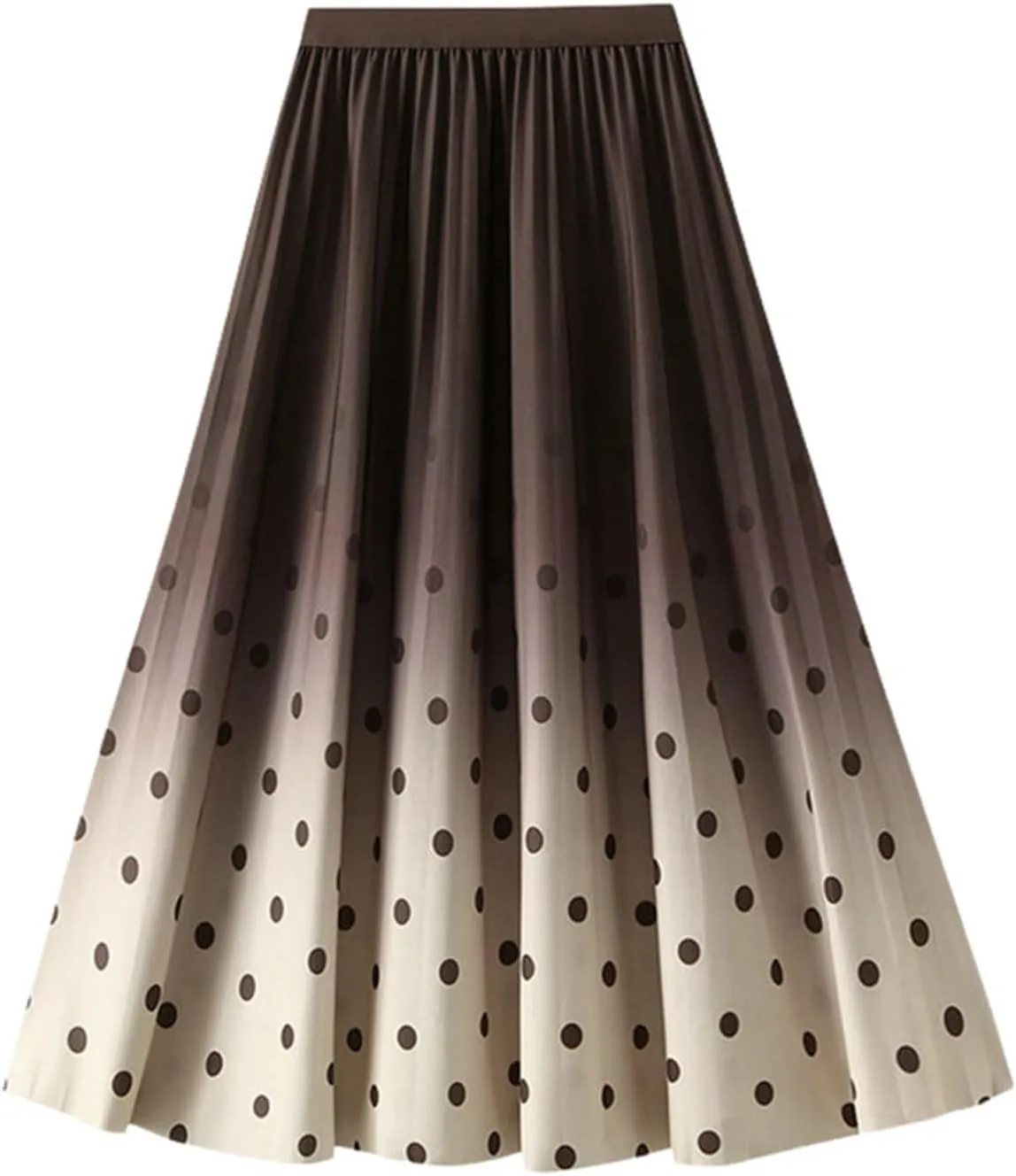 Black Skirt for Women Women's High Waisted Slim Gradient Pleated A Line Skirt Fashion Polka Dot Print Midi Skirt