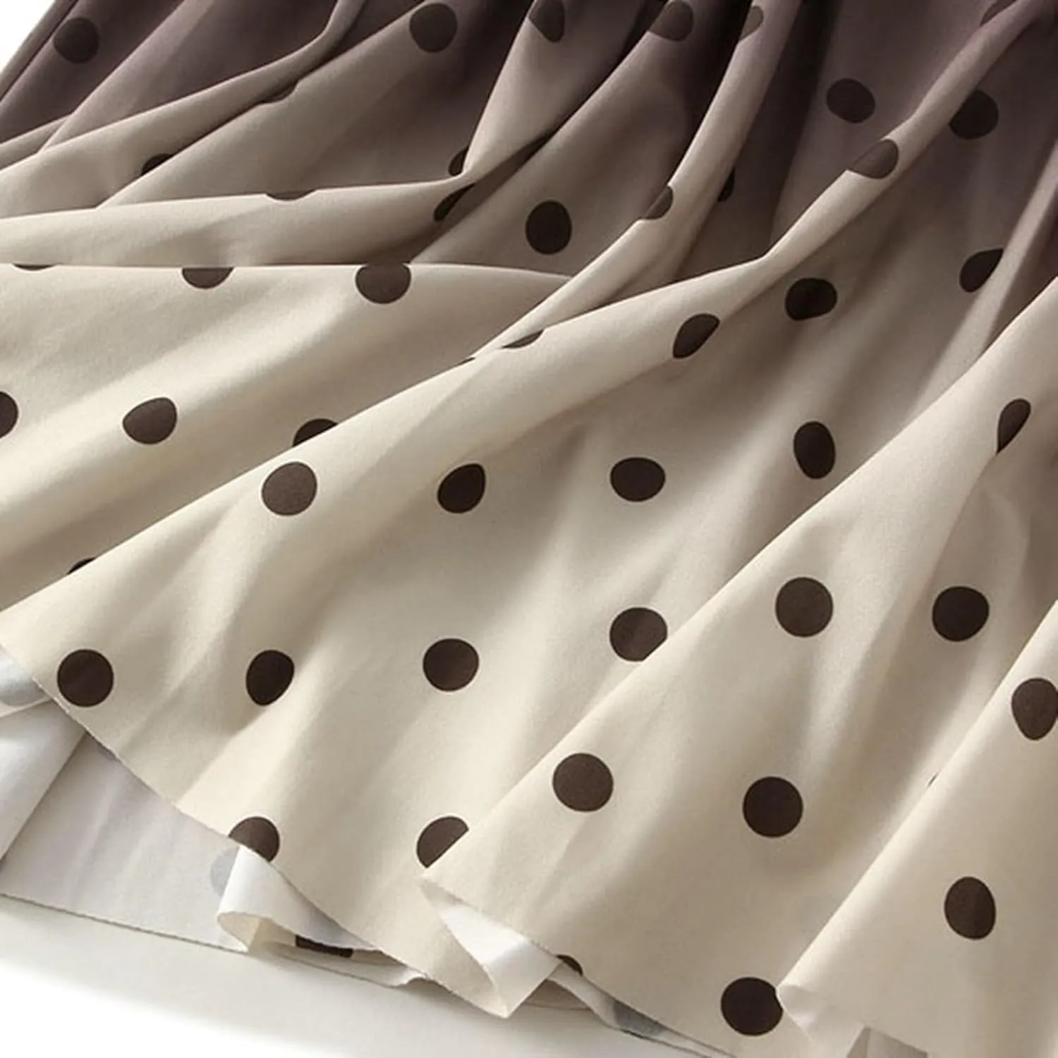 Black Skirt for Women Women's High Waisted Slim Gradient Pleated A Line Skirt Fashion Polka Dot Print Midi Skirt