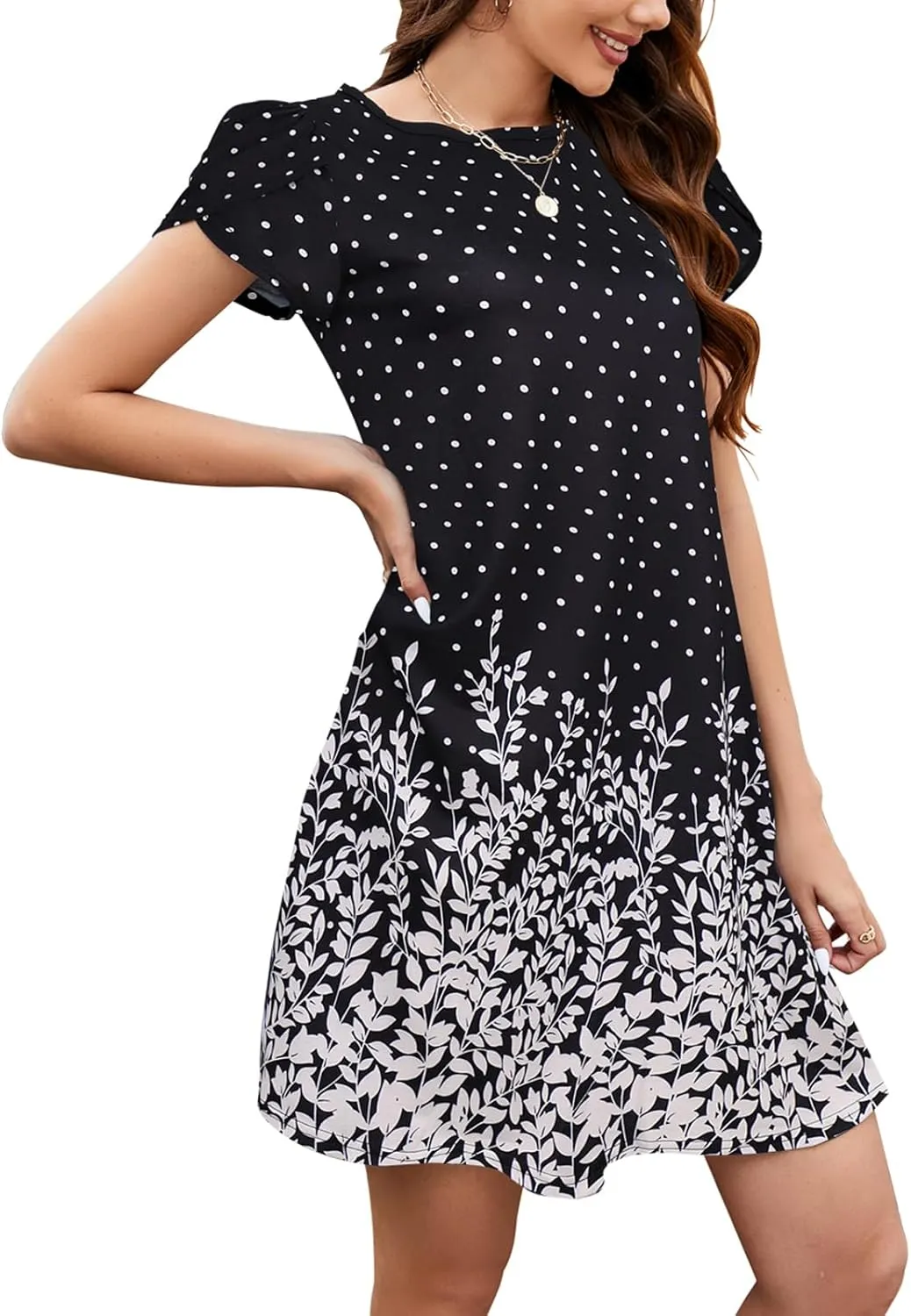 Bluetime Summer Dresses for Women 2025 Beach Boho Sundress Short Sleeve Pockets Loose Casual Tshirt Dress