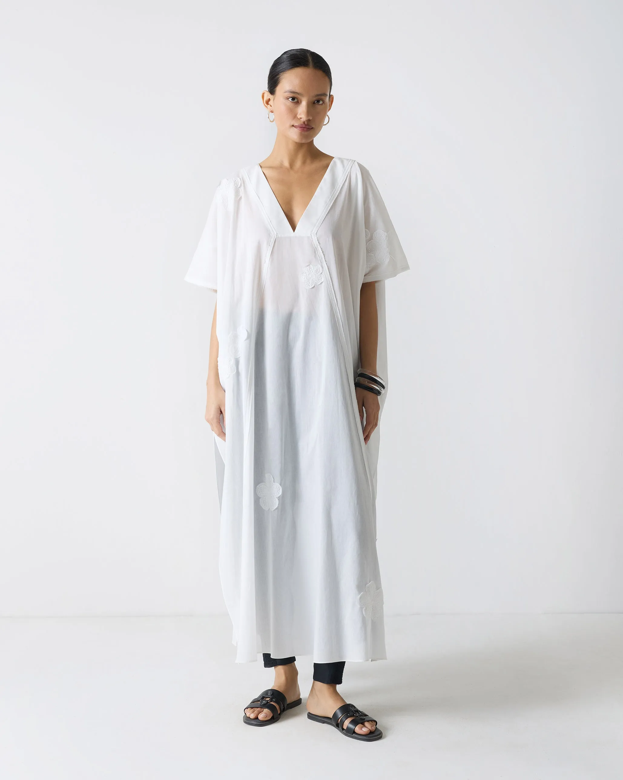 Bodrum Kaftan - White Embroidery