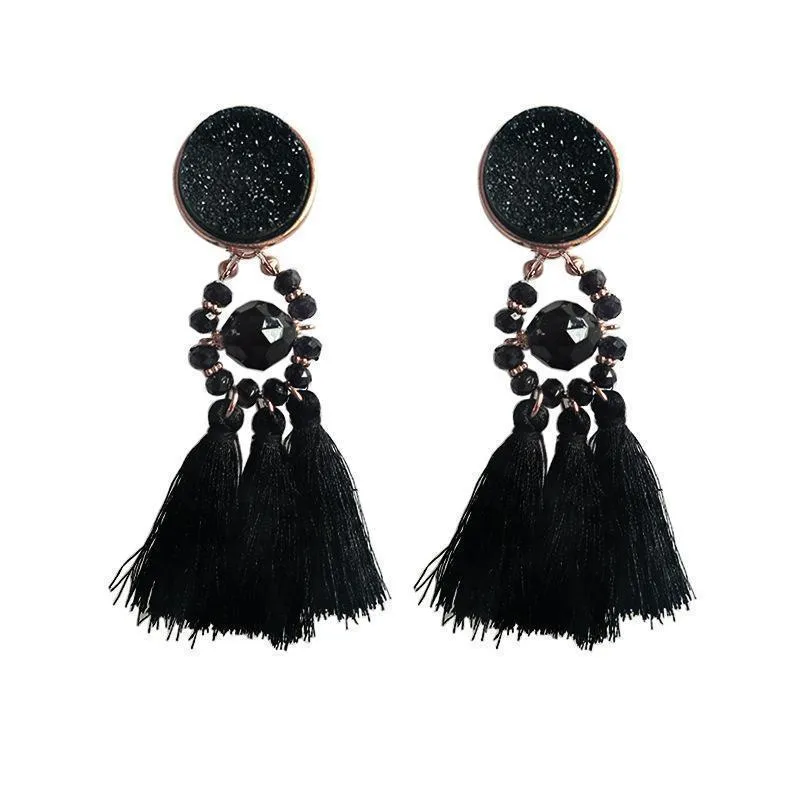 Bohemia tassel statement big earrings for women jewelry accessories retro ethnic party