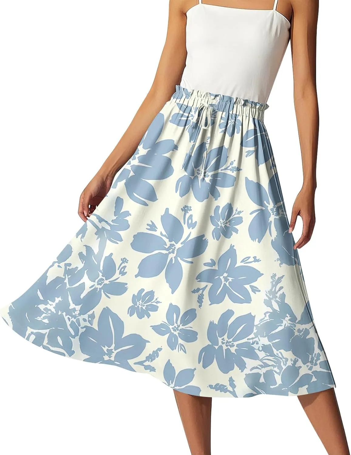 Bohemian Skirts for Women High Waist Flowy Maxi Skirt A-Line Long Skirt Summer