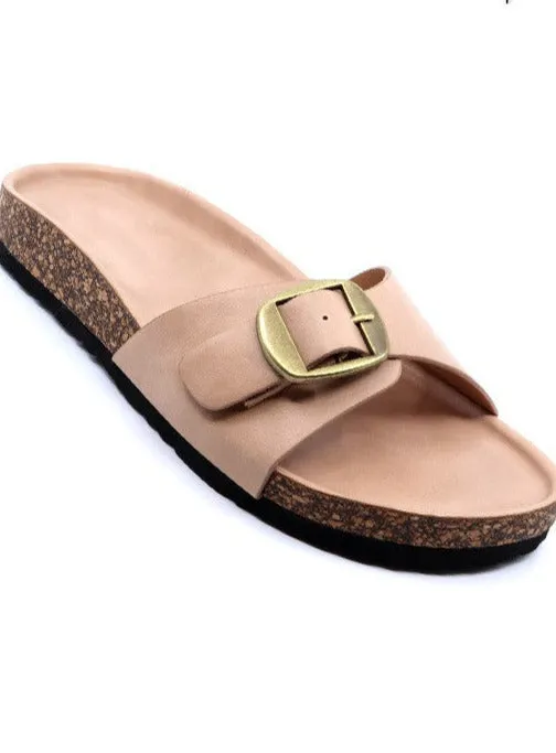 Boho Buckle Slide Sandals