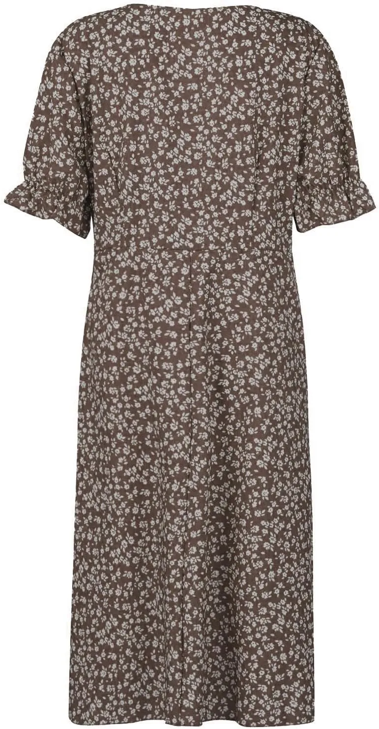 Boho Dresses for Women 2024 Summer Floral Print V Neck Maxi Wrap Dress Hawaiian Beach Tropical Flowy Dress