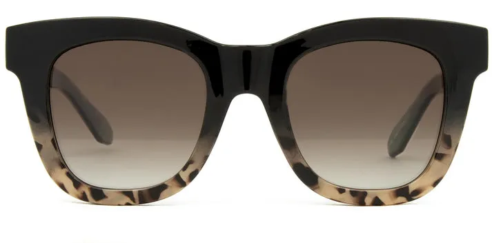 Carve Elba Polarized Sunglasses | Black/Milky Tort with Gradient Brown Lens 36061