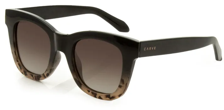 Carve Elba Polarized Sunglasses | Black/Milky Tort with Gradient Brown Lens 36061
