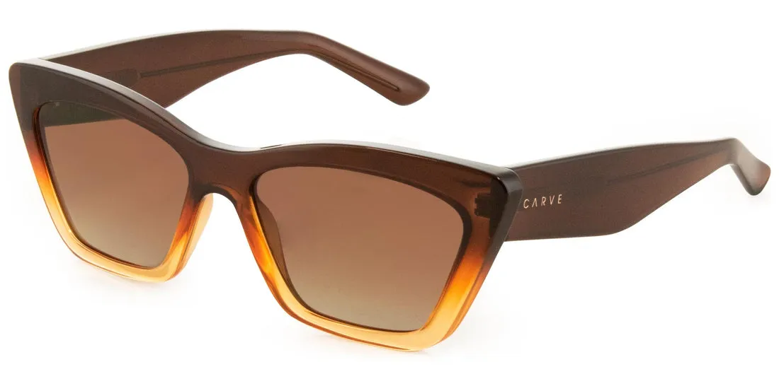 Carve Tahoe Sunglasses | Chocolate Brown to Toffee Brown Gradient with Brown Gradient Lens
