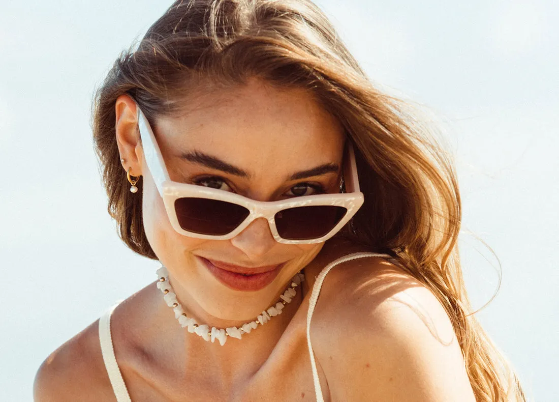 Carve Tahoe Sunglasses | Creamy Quartz with Brown Gradient Lens