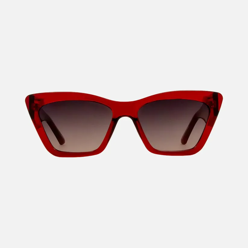 Carve Tahoe Sunglasses | Gloss Crystal Cherry-Red with Grey-Pink Gradient