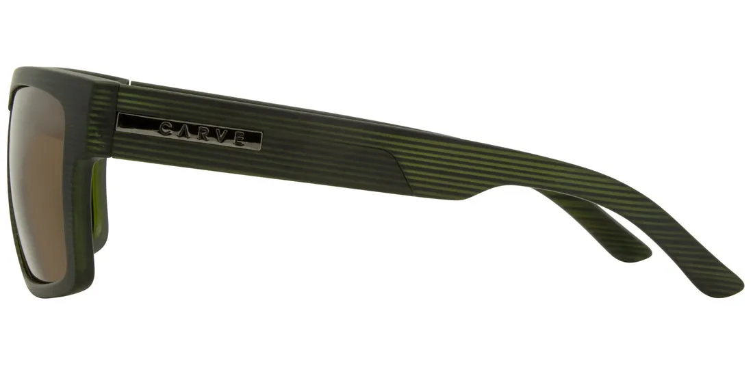 Carve Volley XL Polarized Sunglasses | Translucent Olive Streak with Broze Lens