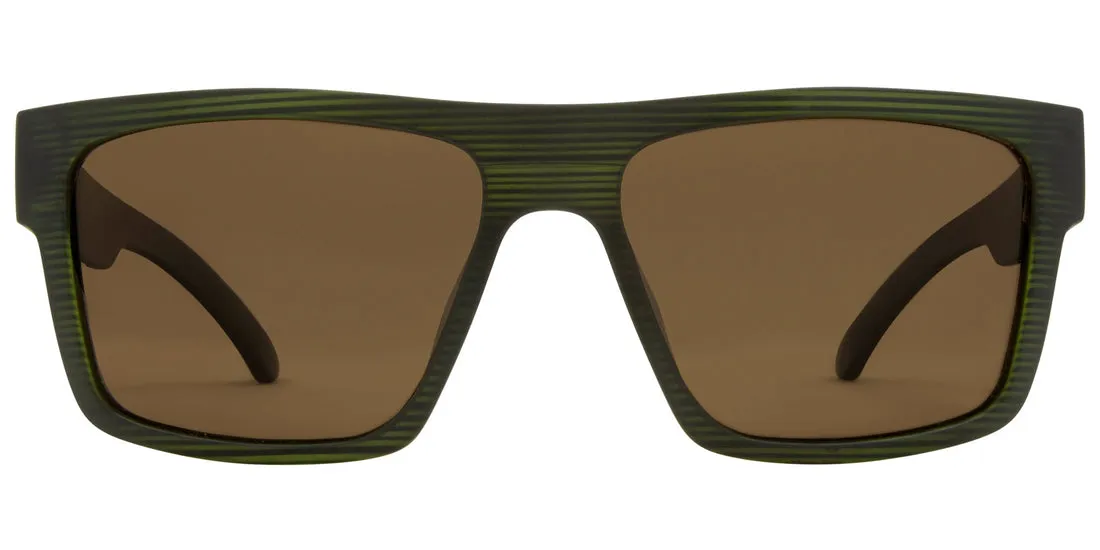 Carve Volley XL Polarized Sunglasses | Translucent Olive Streak with Broze Lens