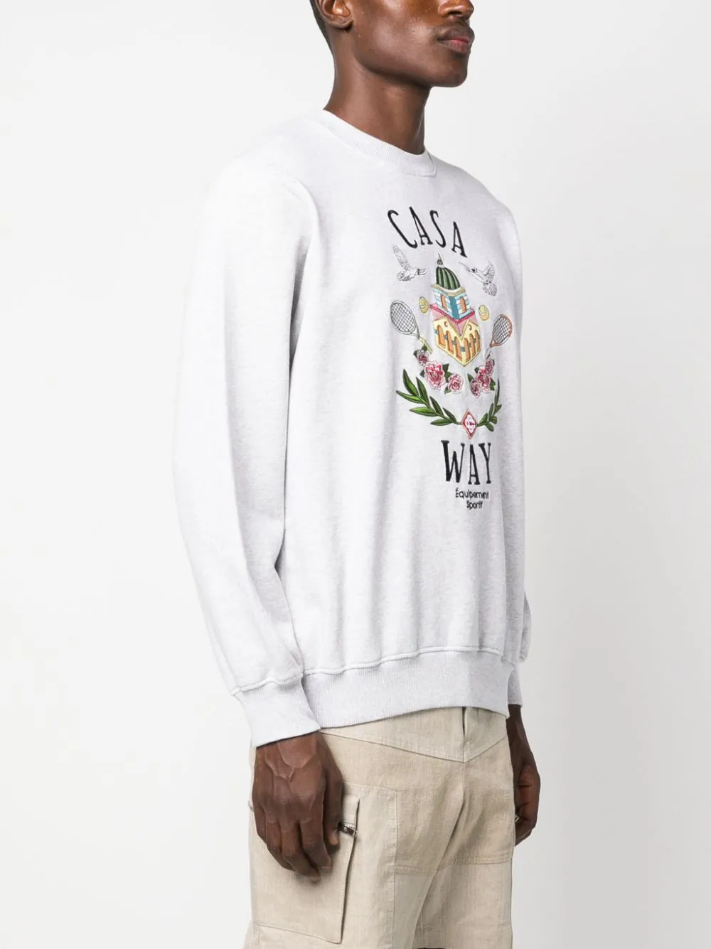 Casa Way-embroidered cotton sweatshirt
