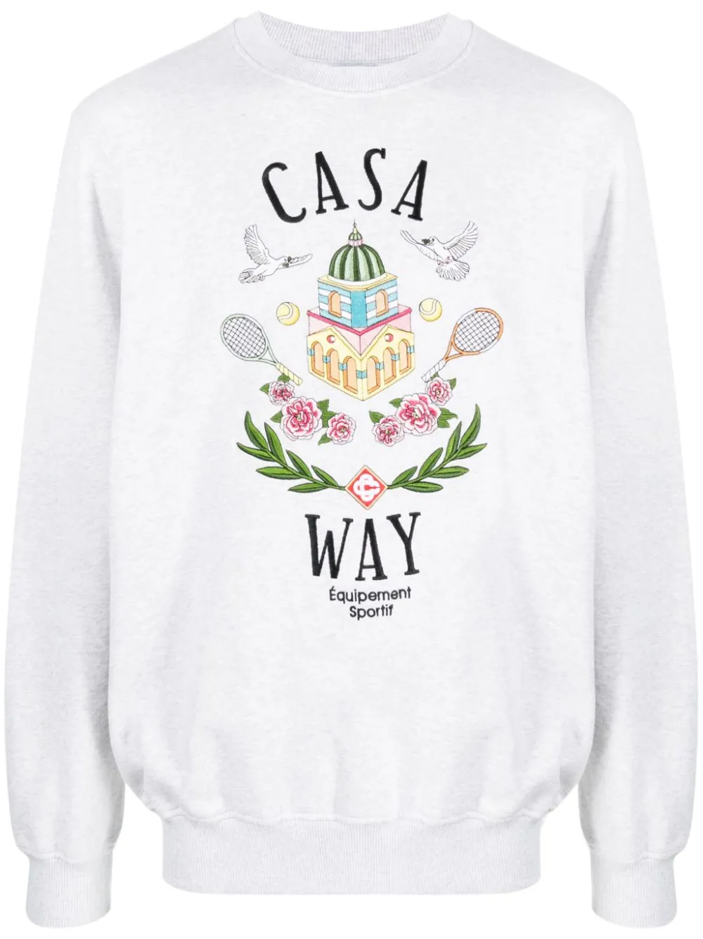 Casa Way-embroidered cotton sweatshirt