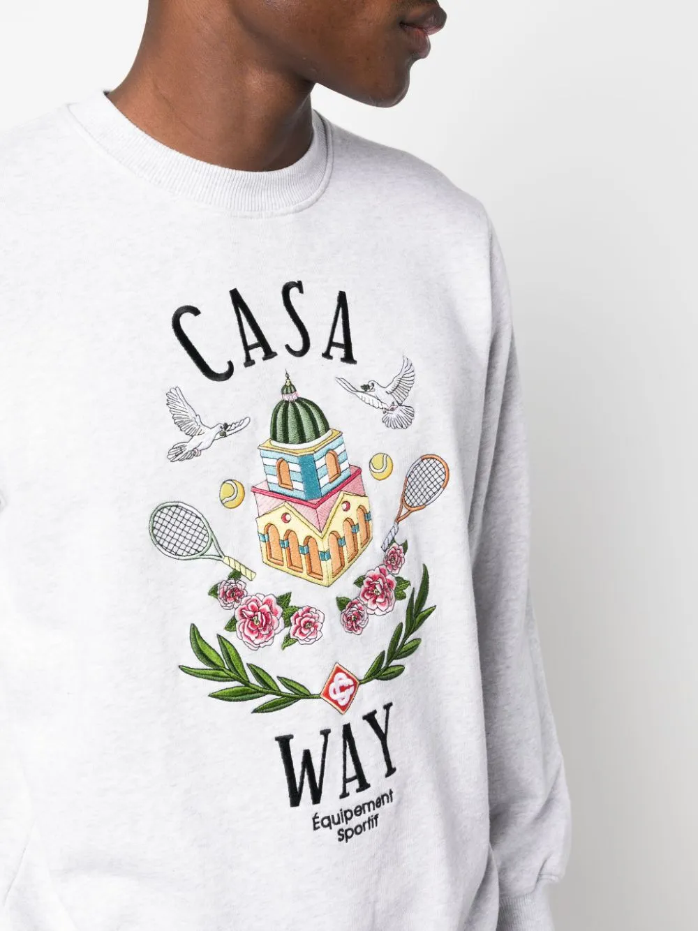 Casa Way-embroidered cotton sweatshirt