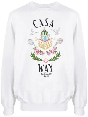 Casa Way-embroidered cotton sweatshirt