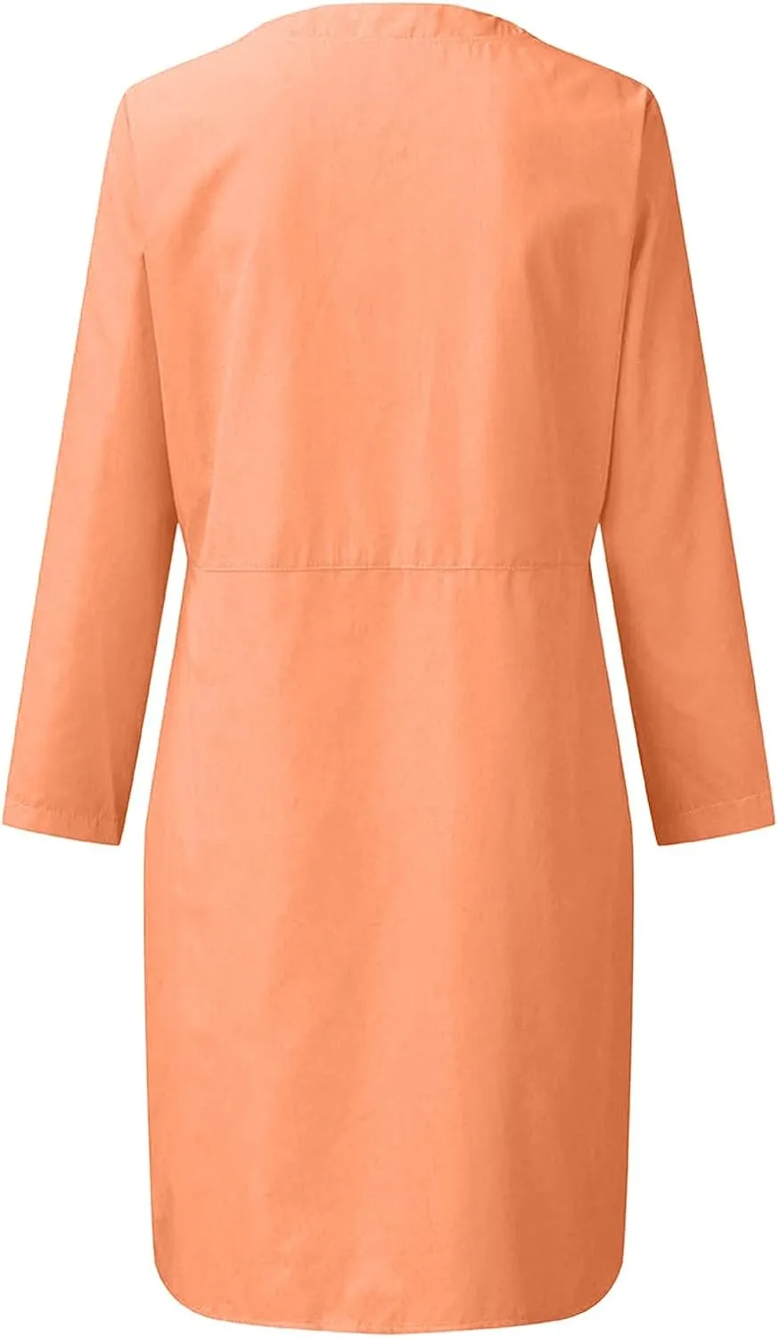 Ceboyel Women 2023 Button Linen Dresses Cotton Summer Midi Dresses Short Sleeve Casual Shirt Dress Ladies Teacher Clothing