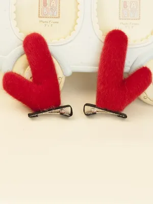 Christmas Hair Accessories Red Antlers Holiday Side Clip Hairpin Headdress