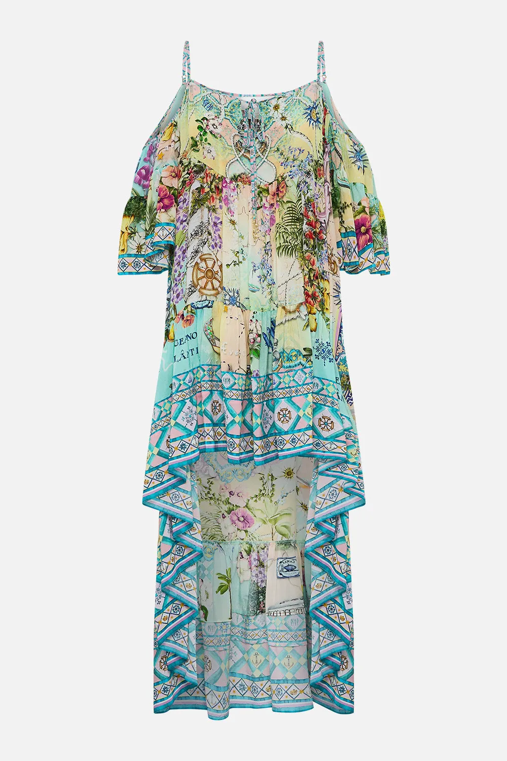 COLD SHOULDER HIGH LOW DRESS JUST COASTING